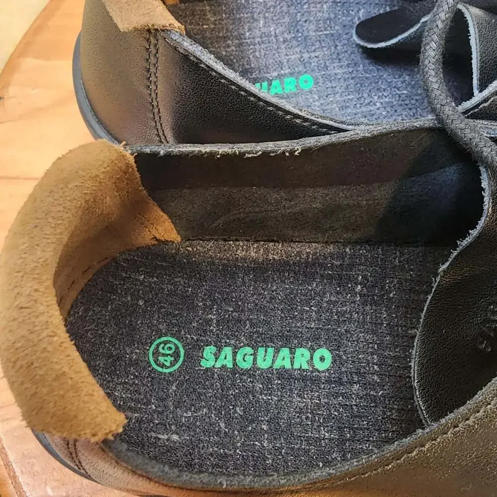 Saguaro Barefoot Shoes Mens 12 Black Vegan Lace Up Minimalist Casual Comfort Low